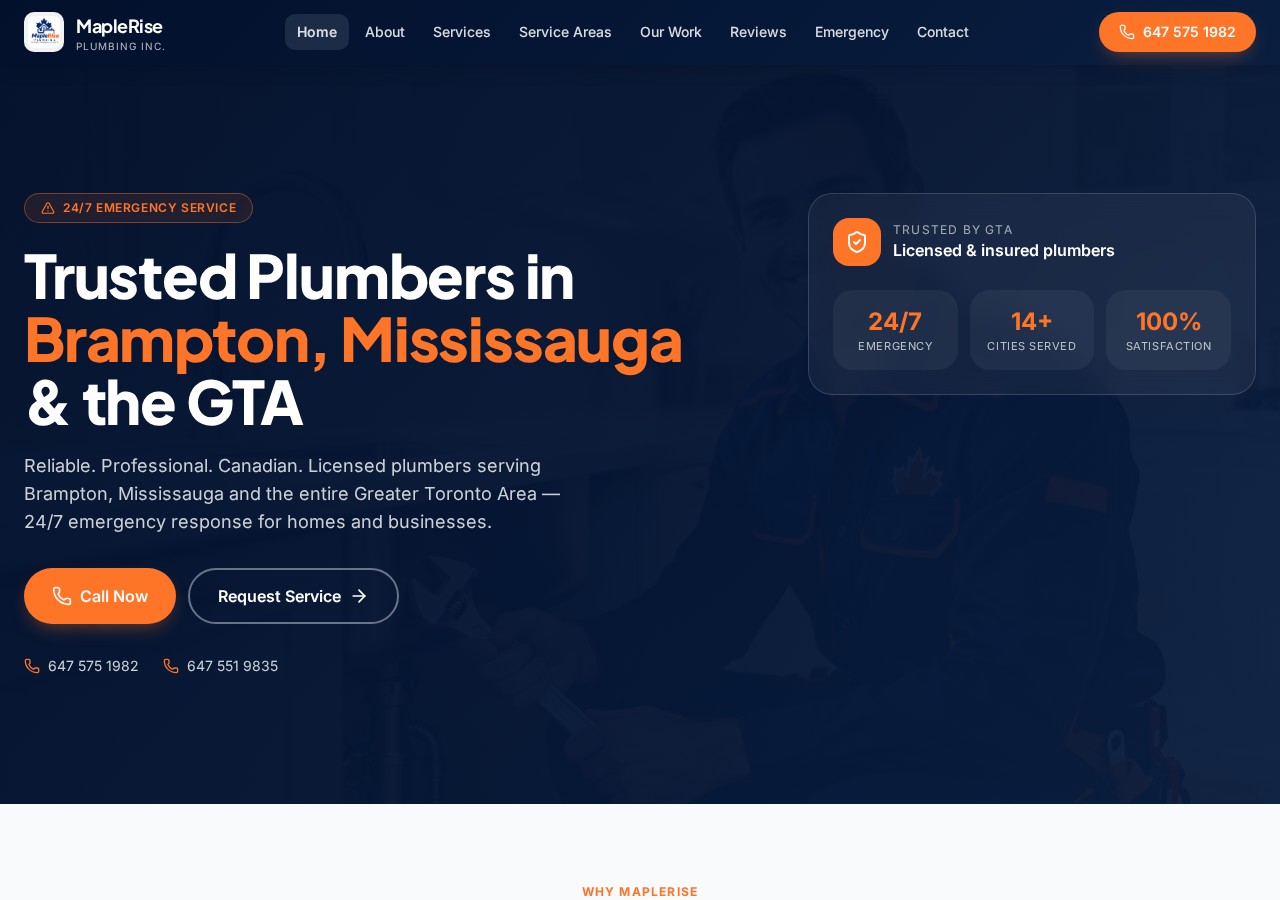 Maple Rise Plumbing website